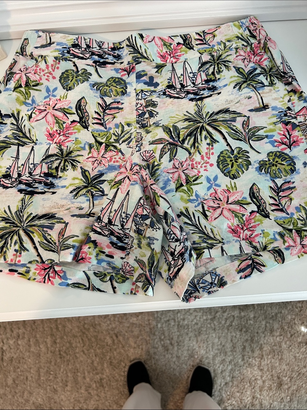 Talbots Tropical Print Bermuda Shorts in Pink, Green & Blue